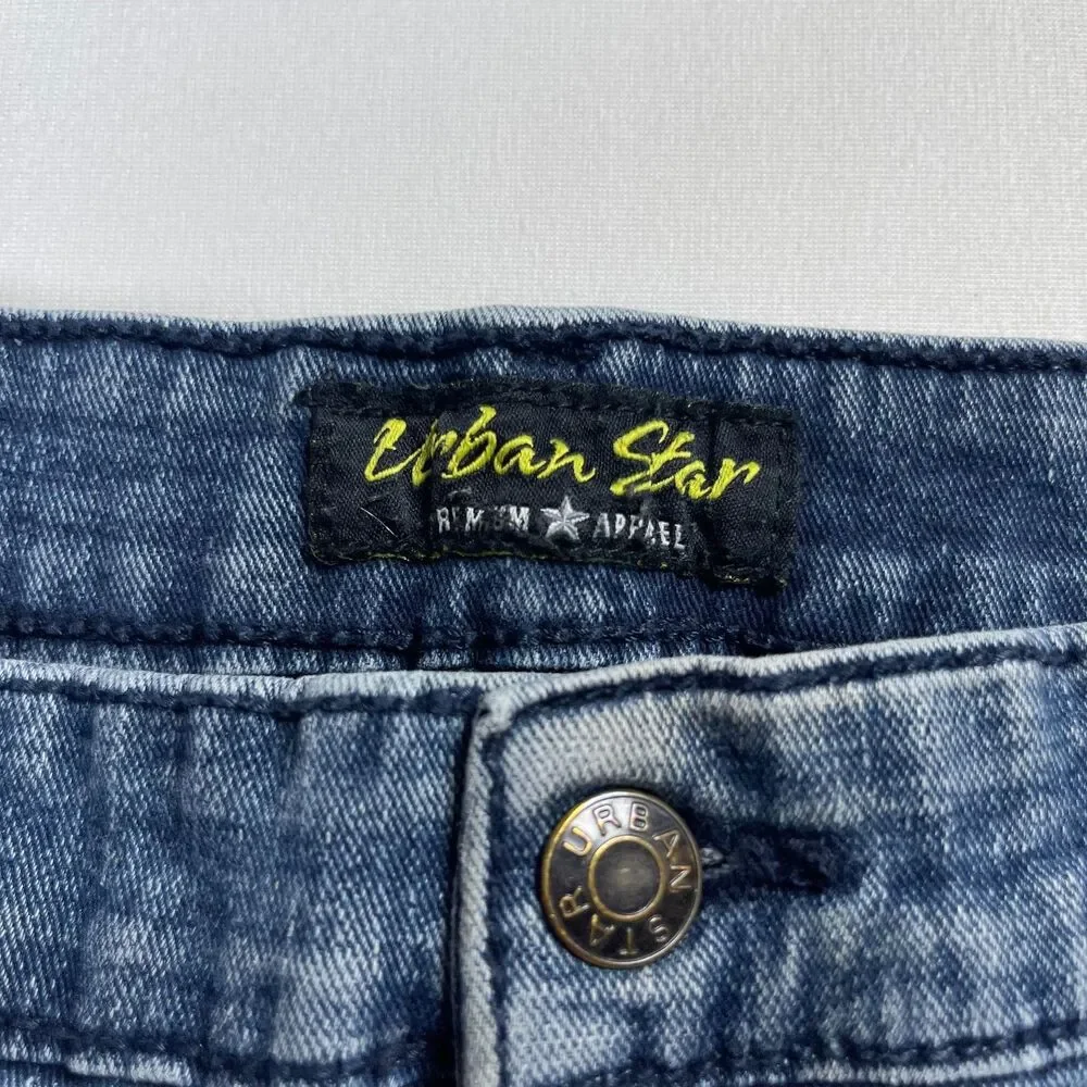 Urban Star Jeans Mens 36 x 29 Blue Denim Cotton 5-Pockets High-Rise Straight Leg